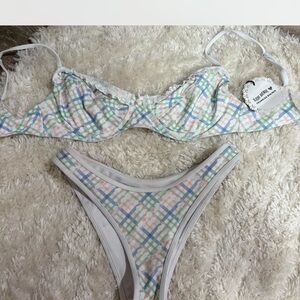 Frankies bikinis Plaid Bikini Set
